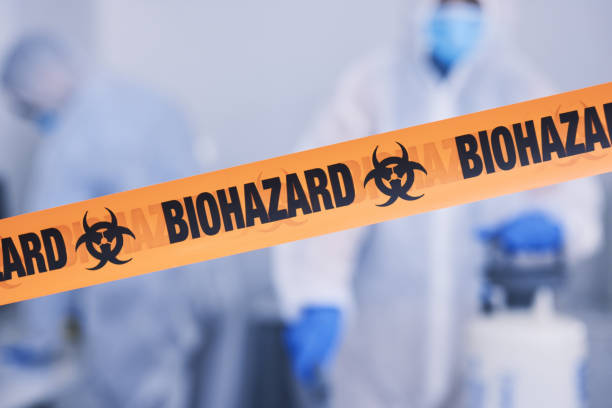 Professional Biohazard Cleanup technician working in Mcbrides, MI
